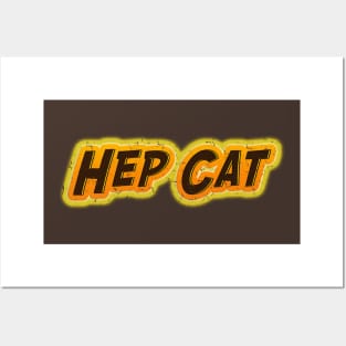 Hep Cat 60s 70s Distressed Retro Style Nostalgia Posters and Art